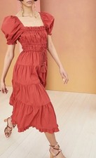 Ulla Johnson $435 Iliana Dress In Burnt Henna Orange  8