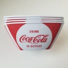 Vintage Coca-Cola Popcorn Square Plastic Bowls Set of 4 Made By Gibson Coke NWOT