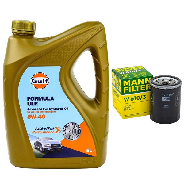 MotoröL Set Gulf Formula ULE 5W-40 5 Liter + ÖLfilter FüR Mitsubishi Lancer ASX-image