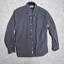 Eddie Bauer Travex Blue Maroon Plaid Vented Long Sleeve Button Up Shirt Men's L