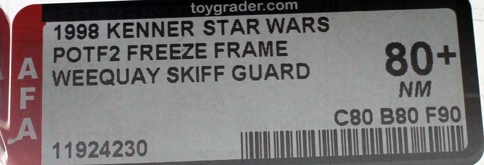 Kenner Star Wars POTF2 Freeze Frame 3-3/4" Carded Weequay Skiff Guard AFA 80+ NR - image 3 of 4