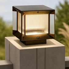 Fence Post Lights Outdoor Led Solar Garden Dusk To Dawn Column Cap Pillar Remote