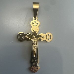 Authentic Saint St. Benedict Crucifix Cross Pendants Necklace Gold Plated