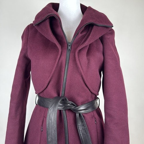 Cappotto con cappuccio misto lana Soia & Kyo Arya in Merlot taglia S - Foto 6 di 12