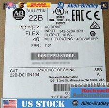 Allen-Bradley 22B-D010N104 PowerFlex 40 4 kW 5 HP AC Drive New