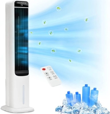 41'' Swamp Cooler, Evaporative Air Cooler With 4 Ice Packs And Remote, 80°...