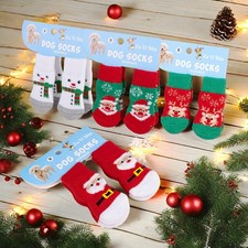 Dog Socks Christmas Socks Anti-Slip Durable Dog Paw Protector for Small Dog Pet