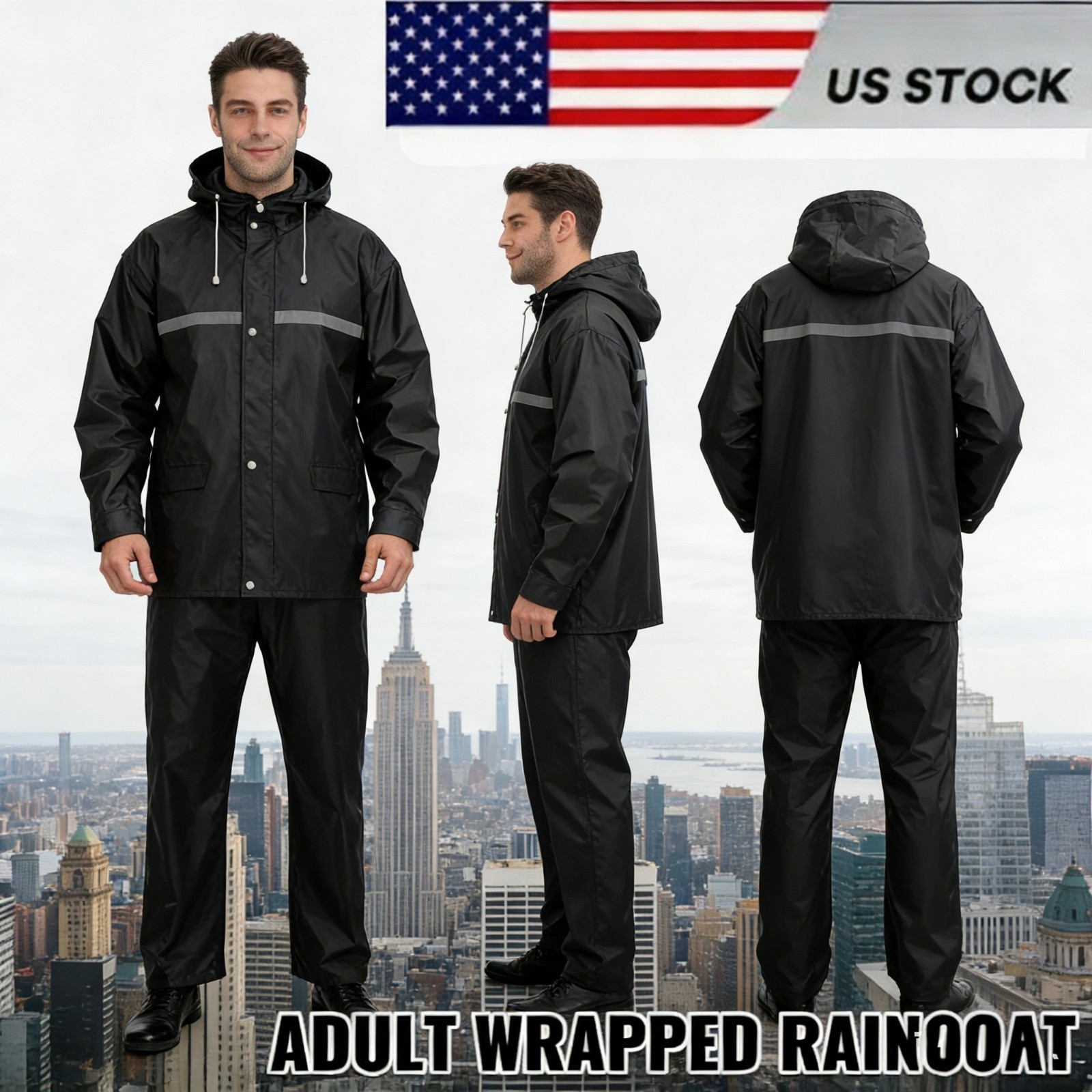 Waterproof rain suits heavy duty raincoat fishing rain gear jacket and pants men