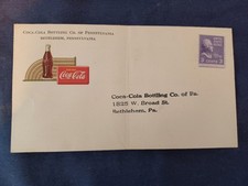 1930'S COCA-COLA BOTTLING CO. OF PA. BETHLEHEM, PA MAILING ENVELOPE 3 CENT STAMP