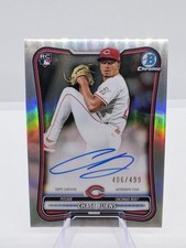 Chase Burns 2026 Bowman Chrome RC Refractor On-Card Auto /499 Cincinnati Reds!