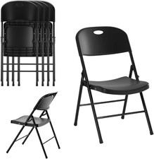 1, 2, 4, 8-Pack of Heavy Duty Foldable Plastic Chair for Events, Party, Weddings