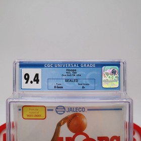 NES Nintendo Hoops Baloncesto - CGC GRADO 9.4 A+! &iexcl;NUEVO Y sellado de f&aacute;brica + costura en H!