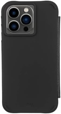 Slim Black Wallet Folio Case for iPhone 13 Pro with 10FT Drop Protection & Card Slots-image