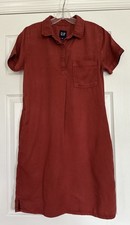 GAP Shift Shirt Dress, Short Sleeve Collared Knee Length Button Women XS