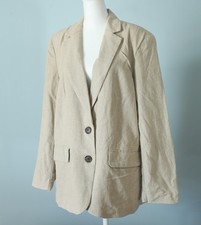 NWT A New Day Size Medium 2 Button Linen Blend Tweed Blazer Jacket Loose Fit
