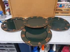 SET 4 Frankoma Pottery Ranch Brands Cowboy Western Dinner Plate 6666 Green 10.5”
