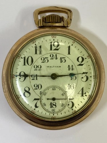 Antique WALTHAM 21 Jewels Gold Filled Pocket Watch Pre-Owned Doesn't Run- 35#151