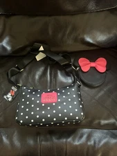 Disney Minnie Mouse Crossbody Purse& Detachable Coin Wallet Polkadots Bio World