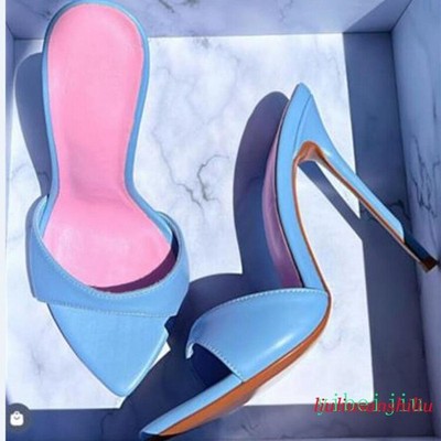 Women's Super High Heel Slippers Dress Banquet Loafers Slides Mules Sandals Lady