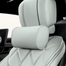 Car Headrest Pillow for Driving - Luxury Leather 100 Memory Foam, Ergonomic ...