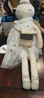 Mud Pie Angel Dolll 16''Embroiderd Facial, Pom Pom Style Hair
