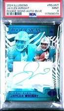 2024 PANINI ILLUSIONS ROOKIE SIGNS AUTO BLUE JAYLEN WRIGHT ROOKIE RC 62/75 PSA 9