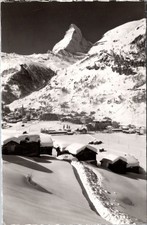 Postcard Switzerland Zermatt with Matterhorn Winter Scene