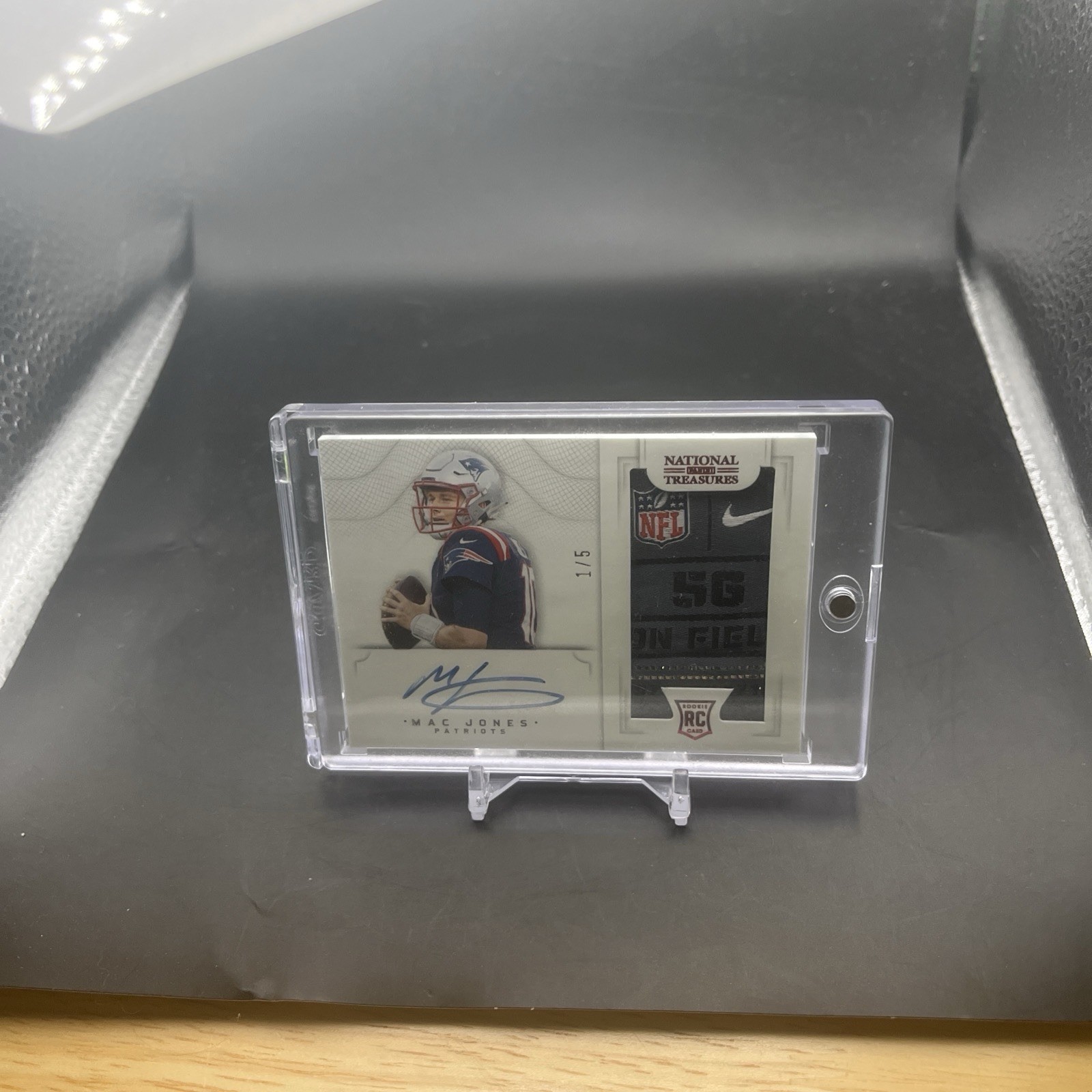 2021 National Treasures Crossover Rookie Patch Auto /5 Laundry Tag Mac Jones