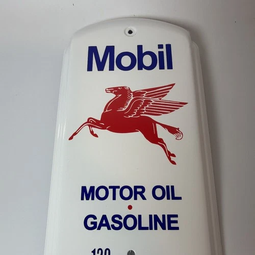 Mobil Motor Oil Gasoline Socony Vacuum Metal Wall Mount Thermometer 17'' x 5''