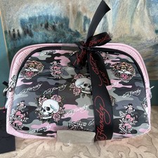 Ed Hardy Cosmetic Makeup Bags Tattoo Skulls 2 Piece Brand NEW