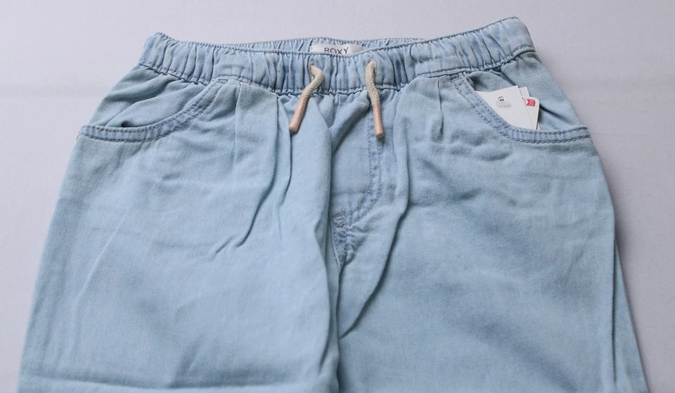 ROXY Girls Bottom Of The Ocean Denim Jogger Pant AC2 Glacier Small (7) NWT  - Image 2 of 4