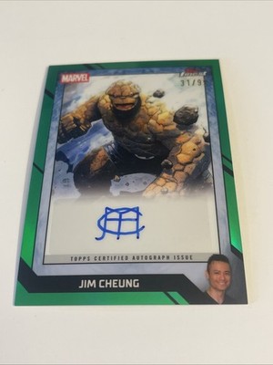 2026 Topps Finest Fantastic Four THE THING Jim Cheung Auto Green Refractor /99