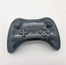 Nintendo Wii U Wireless Pro Controller Black Gamepad OEM Official WUP-005 TESTED
