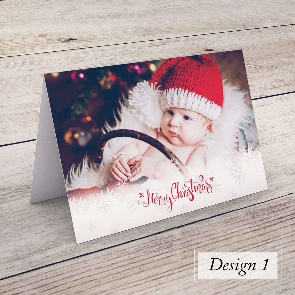 Personalised Pack of Christmas Cards With Photo + Envelopes Folded - Image 3 of 4