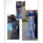 Royal Blue Mermaid Two Piece Prom Dress