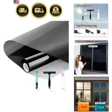 Privacy Window Film Black Heat Control UV Blocking One Way 17.5x196.9
