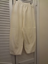 VINTAGE CROPPED KNIT "PULL ON " PANTS IVORYTONE 100 COTTON SIZE S-M
