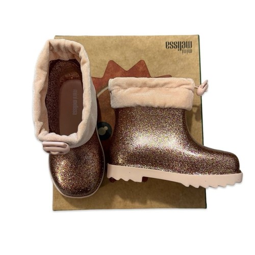 Mini Melissa Glitter Rain Boots NEW 8 $80 - Picture 3 of 3