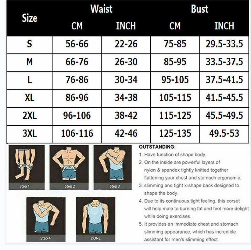 Mens Body Shaper Toning T-Shirt Ultra Durable Vest Compression