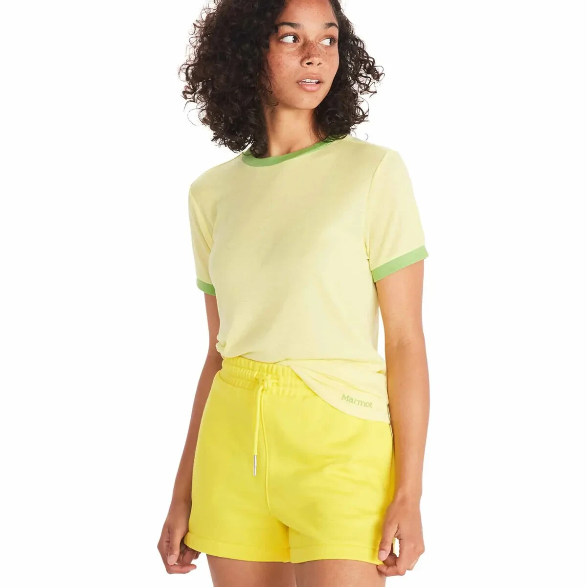 Marmot Women's Switchback Short Sleeve - Light Yellow/Kiwi -Medium