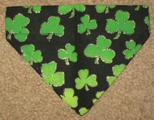 St Patrick Shamrock Gold Edges Dog Bandana - 3 sizes XS-S-M