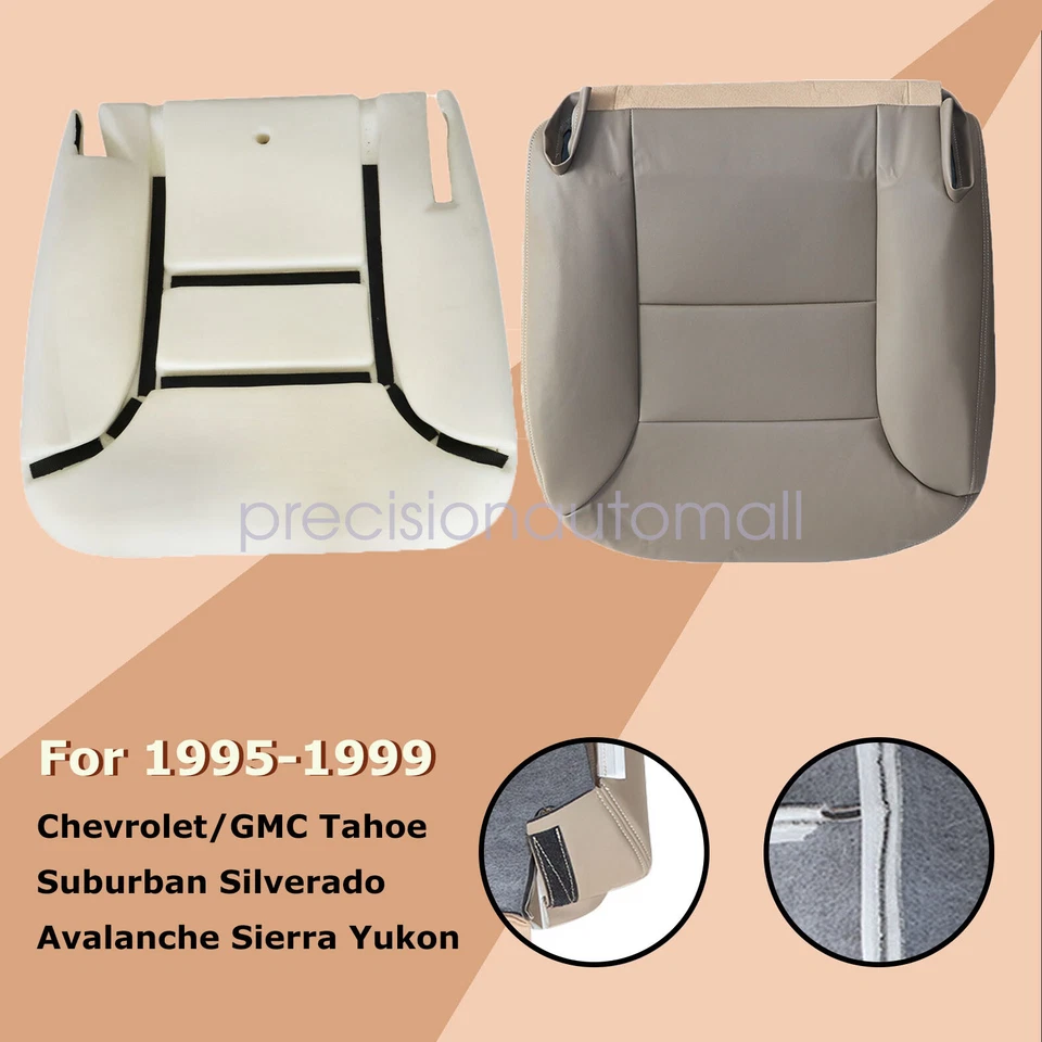 For 1995 1996-1999 Chevrolet C/K1500 Driver Bottom Seat Cover Tan & Foam Cushion Foto 2 de 4