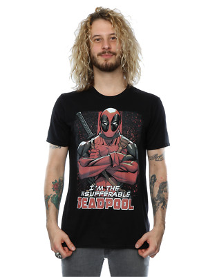 Deadpool T Shirt Arms Crossed new Official Marvel Black