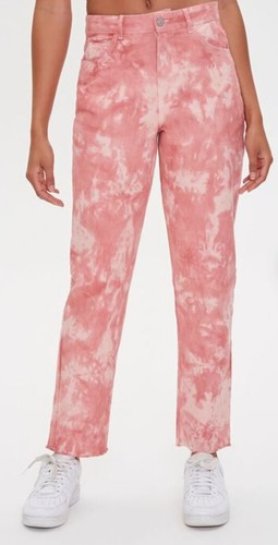 Forever 21 Tie Dye Ankle Jeans Pink Women's Sz 2x + Free Gift - Picture 4 of 4