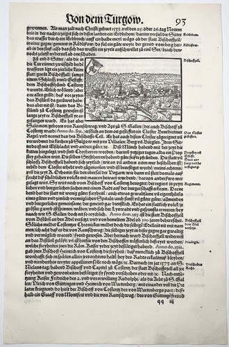 1548 Joh. Stumpf, Bischofzell, Switzerland, fine woodcut Leaf - Picture 3 of 5