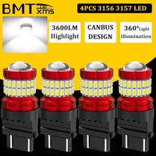 4x 3157 3057 3156 LED Reverse Backup Light Bulbs 6000K White No Error Plug Play 