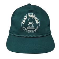 Crap Happens In The Underground Snapback Hat Green OSFA Adjustable Rope Yupoong