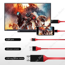 For iPhone 14 13 12 11 XR 8 7 6 HDMI Mirroring AV Cable Phone to TV HDTV Adapter