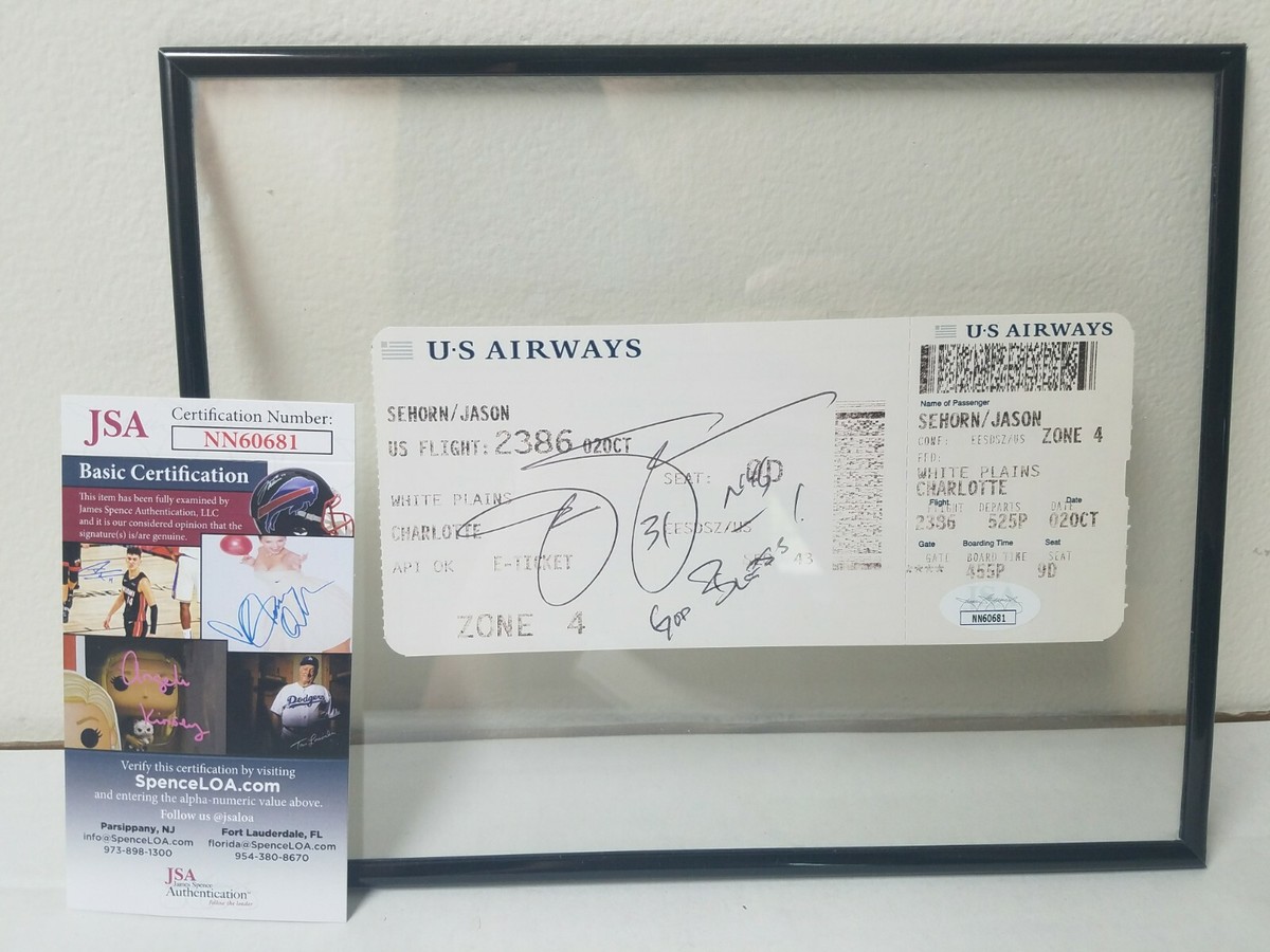 Jason Seahorn SIGNED Airline Boarding Pass Ticket Autograph AUTO