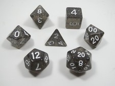 RPG Dice Set of 7 - Glitter Smoke D4 D6 D8 D10 D12 D20 D00-90